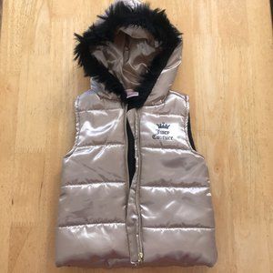 18M Juicy Couture Metallic Vest with Fur Hood